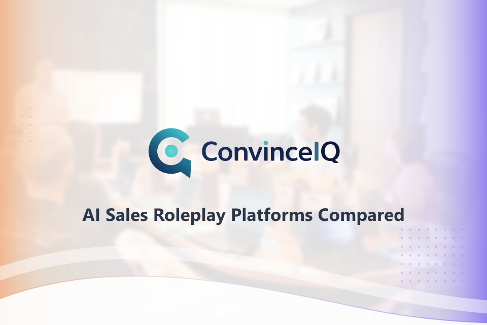 ConvinceIQ 标志上方标语为“AI 销售角色扮演平台对比”